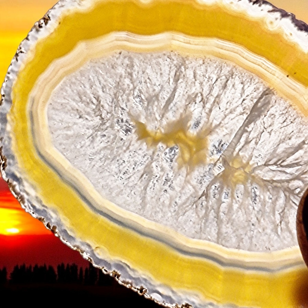 Yellow and White Agate Slice Decor